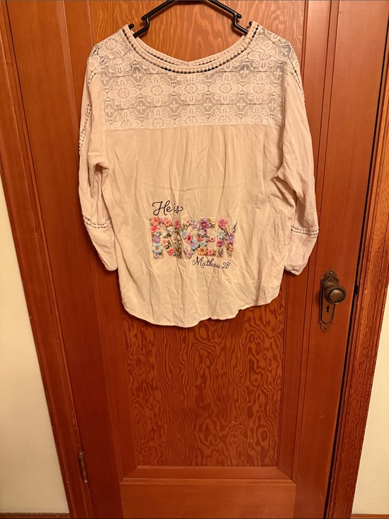 John Paul Richard Tops - Girls' Cream Lace-Detail Long Sleeve Top - Unbranded